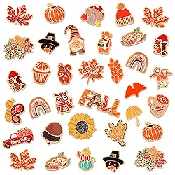 SANNIX 60Pcs Fall Pins, Autumn Enamel Pins Bulk
