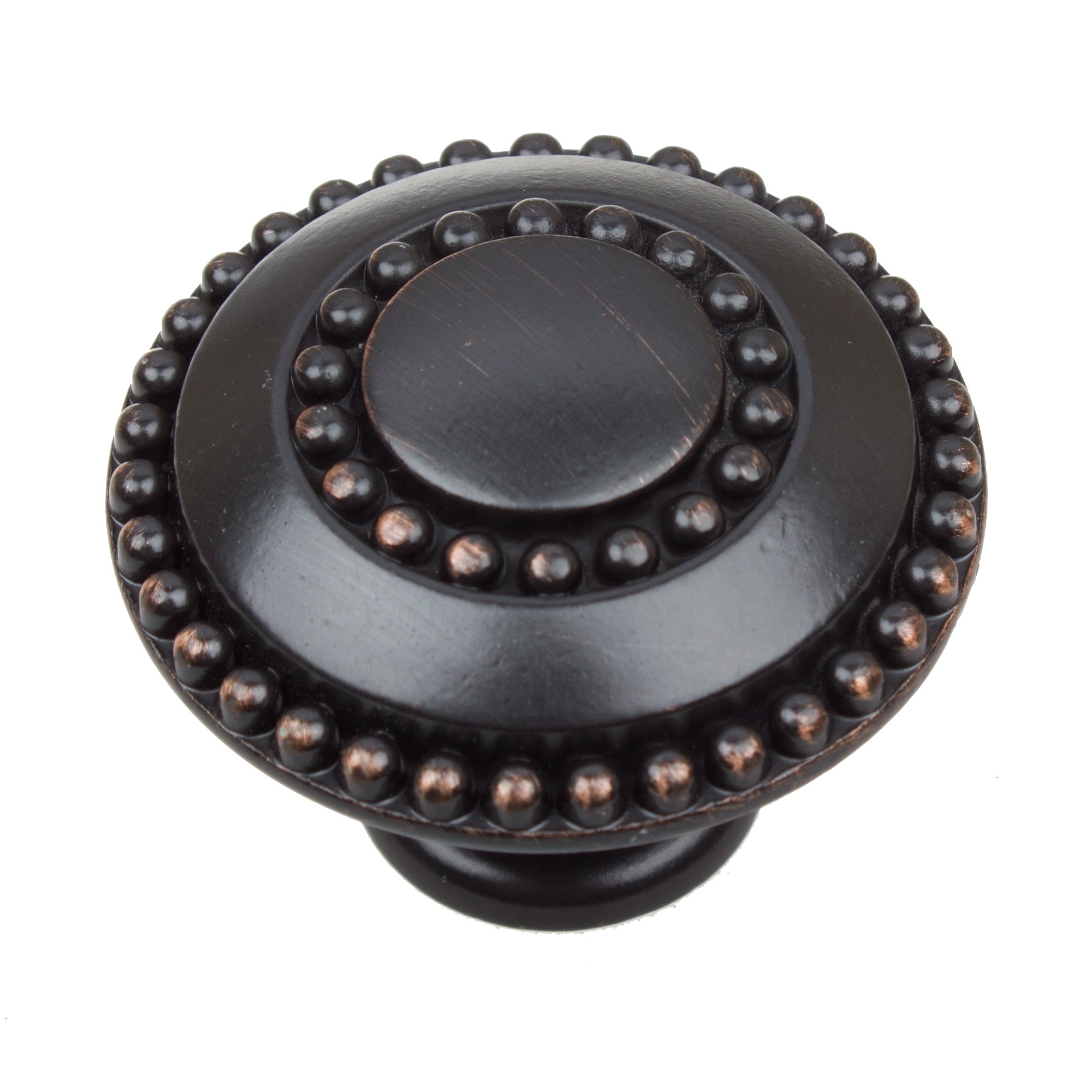 Photo 1 of GlideRite Hardware 5739-ORB-50 Round Double-Ring Beaded Cabinet Knobs, 50 Pack, 1.375", Oil Rubbed Bronze