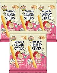 Earth's Best Organic Baby Food, Dissolvable Teething Snack for Babies 6 Months and Older, Strawberry Banana Crunchy Sticks, .