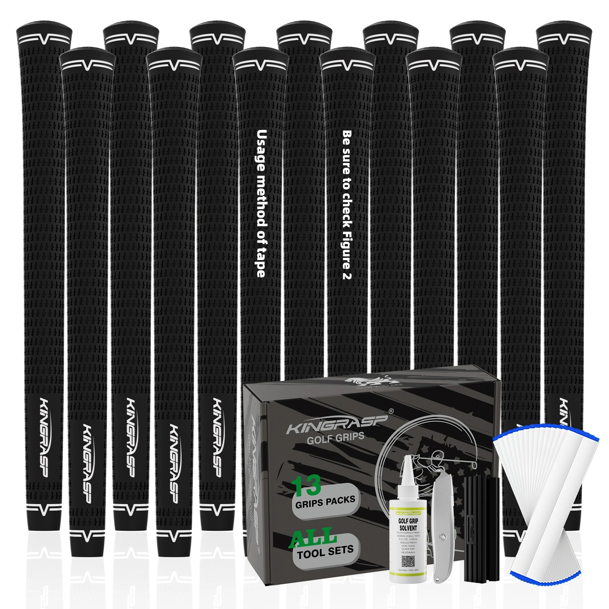 Photo 1 of KINGRASP Golf Grips, Standard/MidSize 5 Colors for Choice, Rubber Golf Club Grips Golf Grips Kit