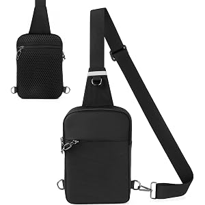 Tibroni Crossbody Bag Sling Bag Anti Theft for Men Women RFID Blocking, Small Shoulder Chest Bags with Zipper Lock