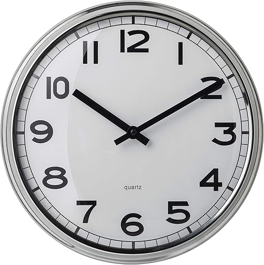 Amazon Com Ikea 103 919 08 Pugg Wall Clock Stainless Steel