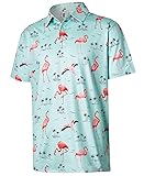 zeetoo Men's Polo Shirts Hawaiian Golf Polos Shirts