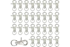 Allazone 30 PCS Lobster Clasp Trigger Snap Hooks, 360 Degree Swivel Spring Buckle Metal Swivel Clips for Pet Cages Chains Keychains Swivel Clip Hooks Lanyard Snap Hook Purse Clip