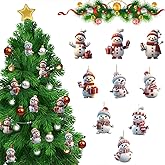 Christmas Snowman Ornaments Mr.Snowman Xmas Tree Decorations Cute Snowman Girl Winter Cartoon Snowmen Christmas Decor for Holiday New Year 9 Pcs