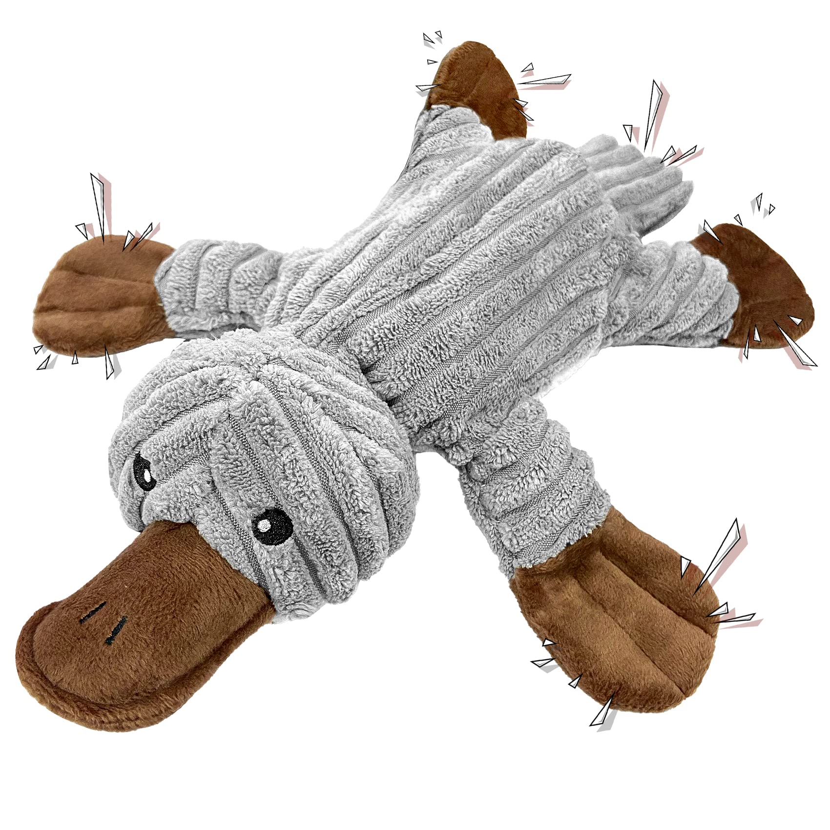 Hundespielzeug, Indestructible Tug of War Plush Squeaky with Crinkle Paper and Dog Rope, Robust Dog Chew Toy for Puppies, Small, Medium, Large Dogs