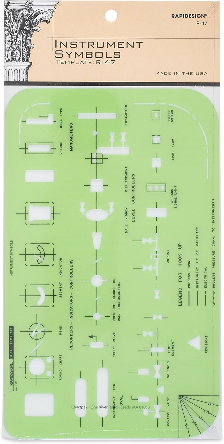 Rapidesign Isometric Piping Template, 1 Each (R43) : Paper Templates : Office Products