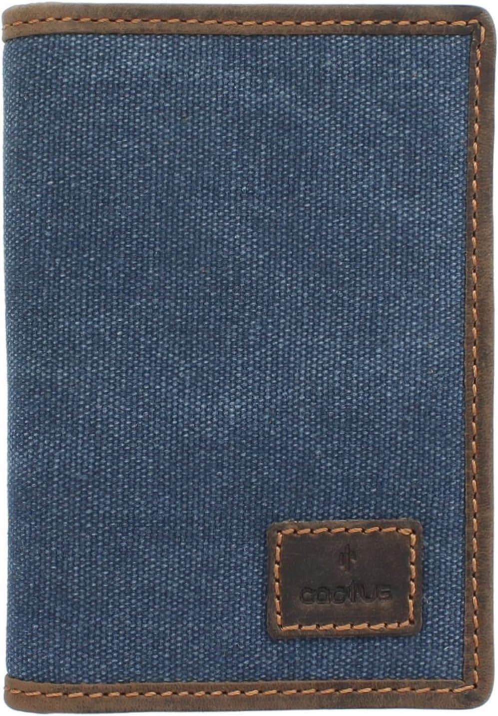 Cactus Mala Canvas/Leather Passport Holder with RFID Protection 216_81 Denim