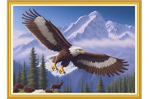 Dimensean Stamped Cross Stitch Kits Full Range of Embroidery Patterns Starter Kits for Beginners Adult or Kids DIY Cross Stitches Needlepoint Kits 11CT-Flying Owl 15.7x19.7 inch