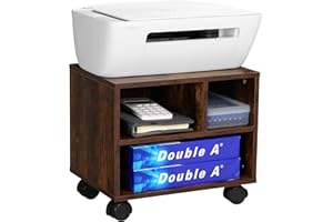 Fydeamer ETHU Printer Stand with Storage, 3 Tiers Office Printer Table Compatible with Most Printer Models, Ideal Printer Cart for Under Desk, Home, Office Organization