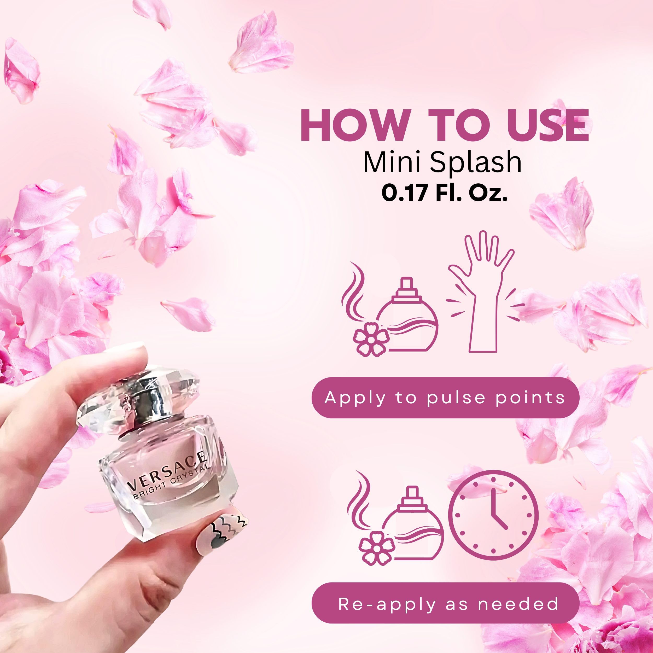 Versace Versace Bright Crystal By Versace for Women - 3 Pc Gift Set 5ml Edt Splash, 2x25ml Shower Gel, Body, 3count