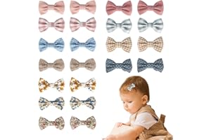 JESSCAT 22 Pcs Hair Clips for Girls with Bows Flower, Fully Lined Alligator Clips and Barrettes, Fabric Handmade Barrettes Ha