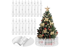 Aodaer 30 Pieces Christmas Tree Fences Plastic Picket Fence 12 Inch Christmas Fence Border Tree Barrier for Xmas Party Wedding Garden Home Fences Decoration, White