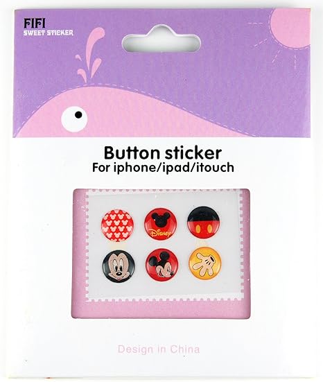 Amazon ミッキーマウス 立体ボタンシール スマホホームボタン用シール 直径約１ｃｍ シール ステッカー おもちゃ