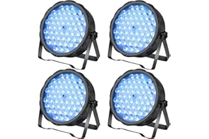 BETOPPER LED Par Lights 54 x 1.5W, RGB Stage Lights DMX DJ Lighting Sound Activated with Stand, Strobe Light & Wash Par Lighting DMX for Parties, Church, Wedding, Bars, 4 Pack