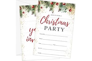Beshoul Christmas Party Invitations with Envelopes (25-Count) - Winter Xmas Holiday Invite Cards for Bridal Shower Baby Shower Birthday Party Celebration Supplies - C02