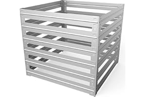 CEKASO 29" L x 29" W x 27" H Garden Compost Bin Outdoor - Made of Aluminum Alloy, Sturdy and Durable - Easy to Assemble