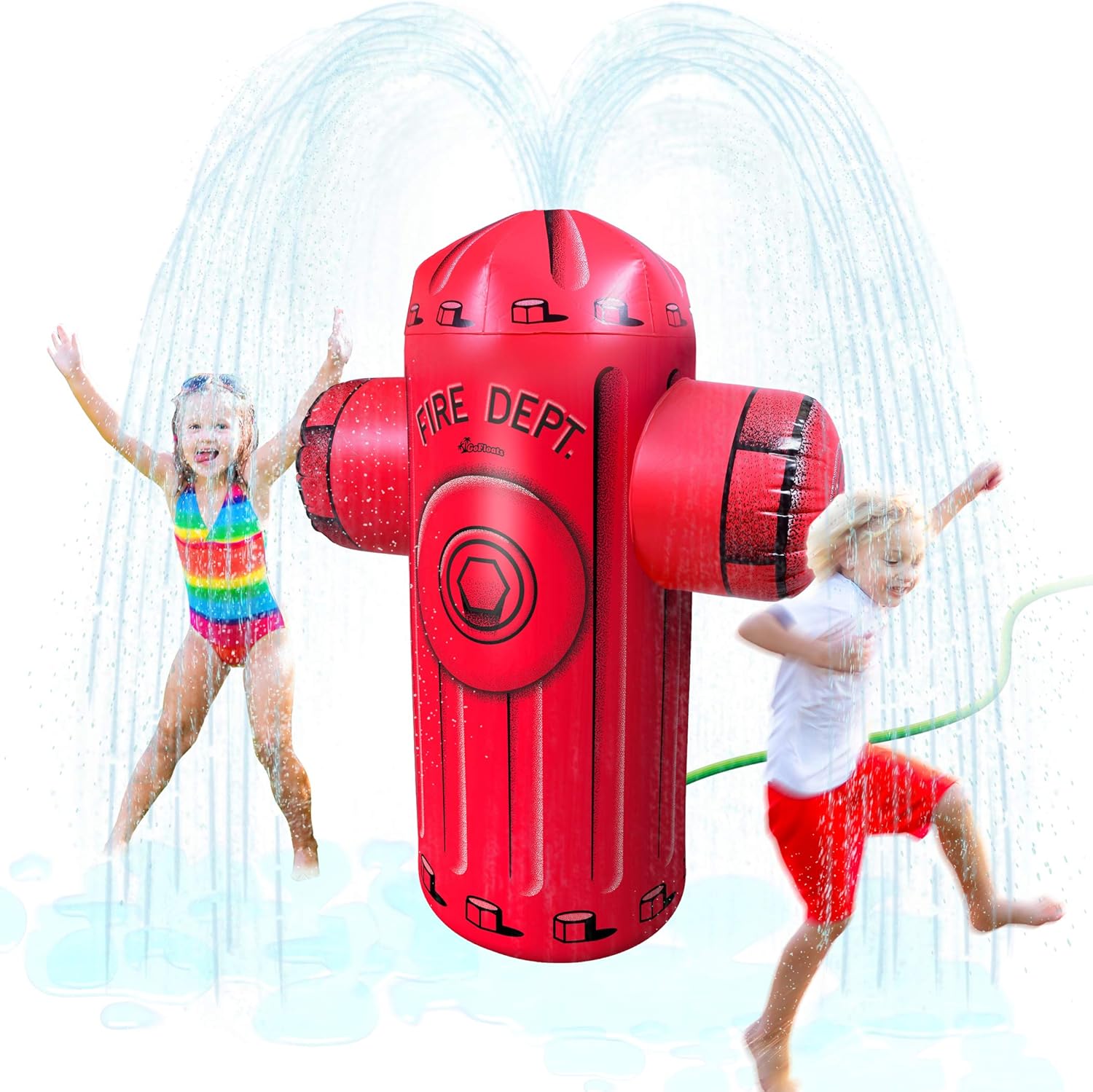 Amazon Com Gofloats Giant Inflatable Fire Hydrant Party Sprinkler 5 Feet Tall Yard Sprinkler For Kids Summer Fun Red Sports Outdoors