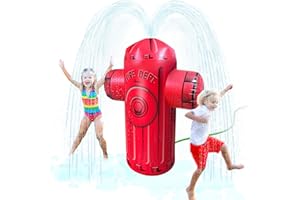 GoFloats Giant Inflatable Fire Hydrant Party Sprinkler - 5 Feet Tall Yard Sprinkler for Kids Summer Fun