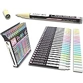 TOOLI-ART Acrylic Paint Markers Paint Pens Special Colors Set For Rock Painting, Canvas, Fabric, Glass, Mugs, Wood, Ceramics, Plastic, Multi-Surface. Non Toxic, Water-based (PASTEL)