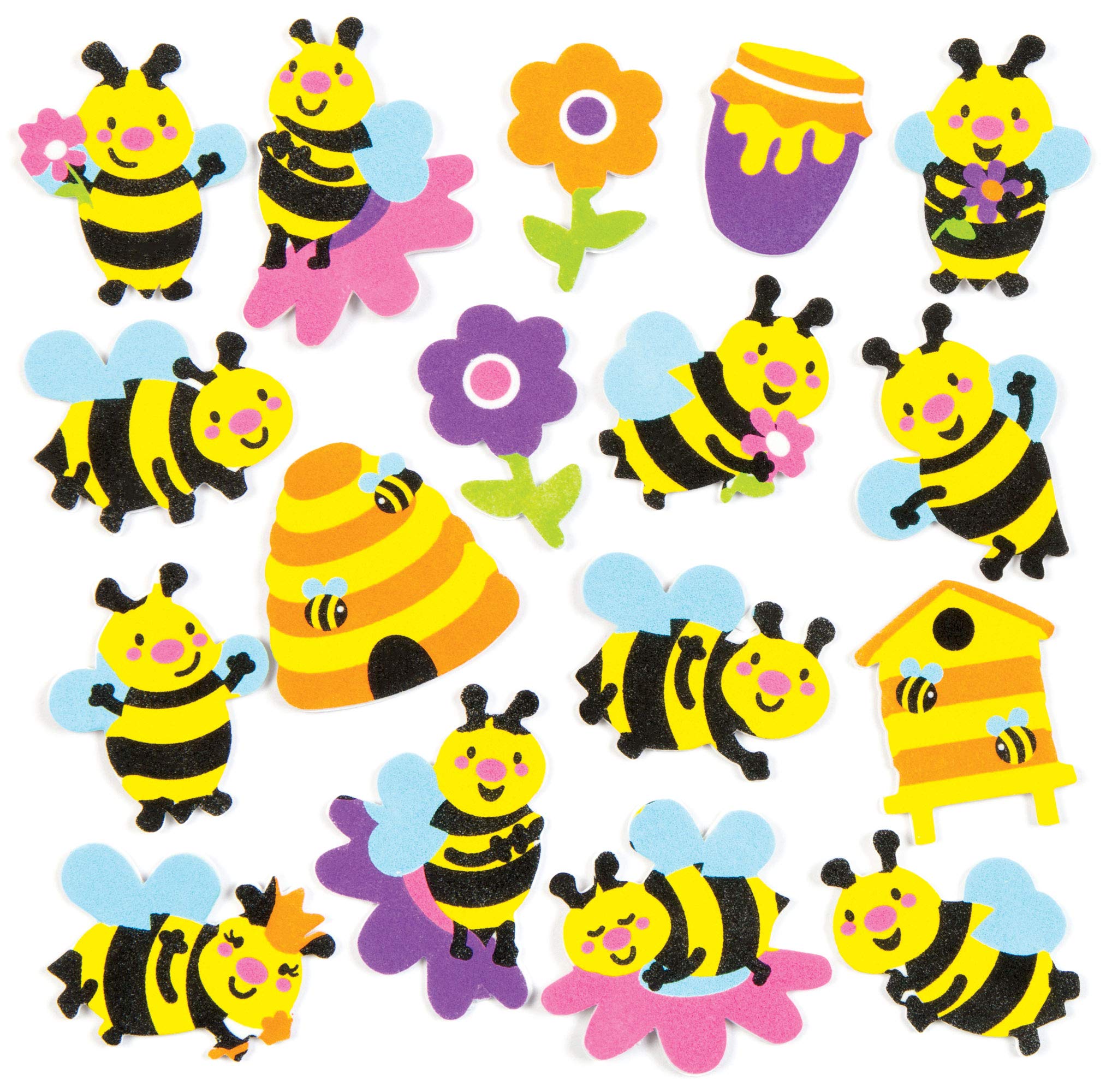 Baker Ross AC812 Bee Foam Stickers (Pack of 120), Assorted, 3.0 cm*15.0 cm*12.0 cm