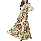 KOH KOH Womens 2026 Long Flowy Cap Sleeve Empire Waist Cocktail Maxi Dress Gown