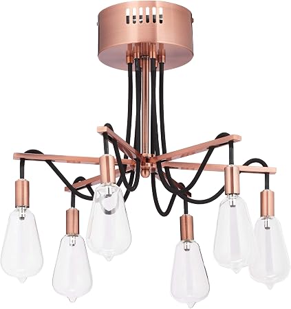 Relaxdays Pink Ceiling Light 6 Bulbs With 12 V Unusual Design Iron Height 33 X Diameter 41 Cm Modern Living Room Lamp Fabric 33 X 41 X 41 Cm Amazon Co Uk Kitchen Home