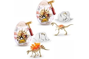 Robo Alive Mini Dino Fossil Find (2 Pack, Gigantoraptor & Stegosaurus) by ZURU Boys 5+ Dig and Discover, STEM, Excavate Prehistoric Fossils, Educational Toys, Great Science Kit Gift for Girls and Boy