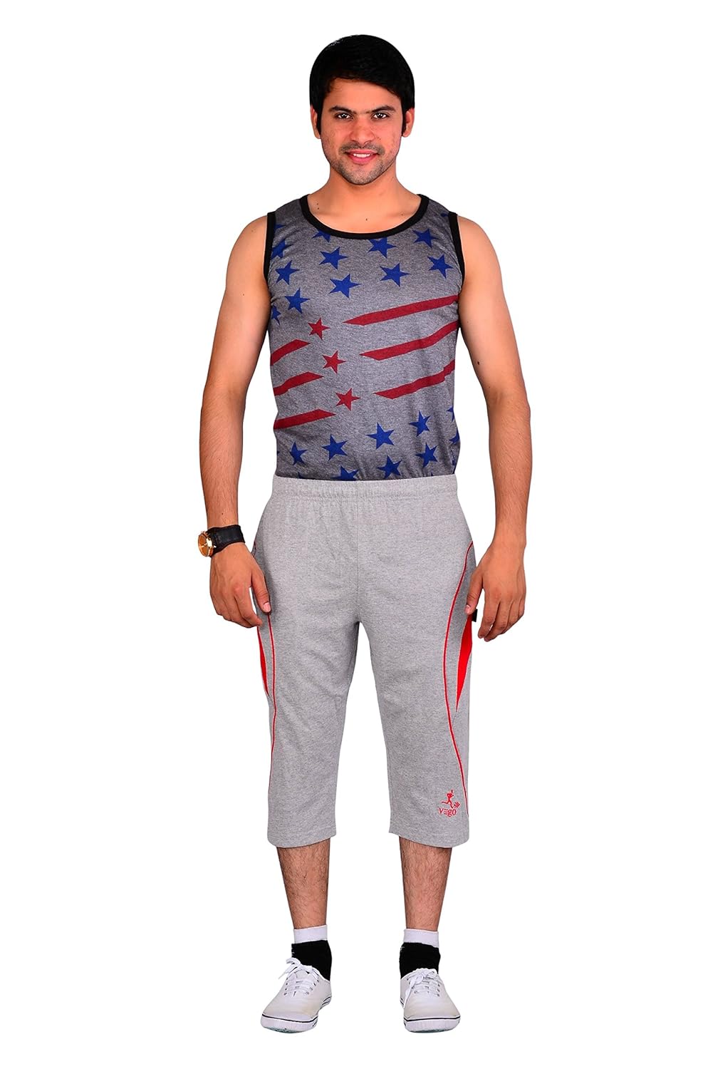 vego men's casual cotton three forth