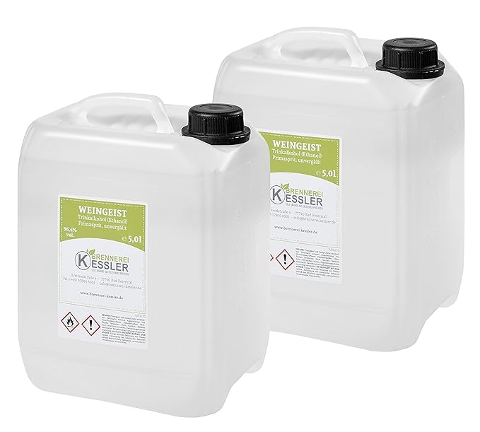Weingeist Primasprit Ethanol 96,4% - 2 x 5000ml - Brennerei Kessler
