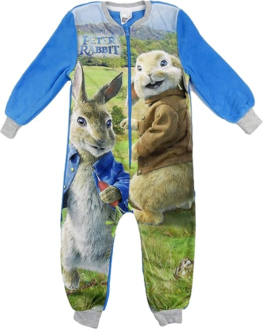 Childrens Character Peter Rabbit Fleece All in One Sleepsuit Pyjama One