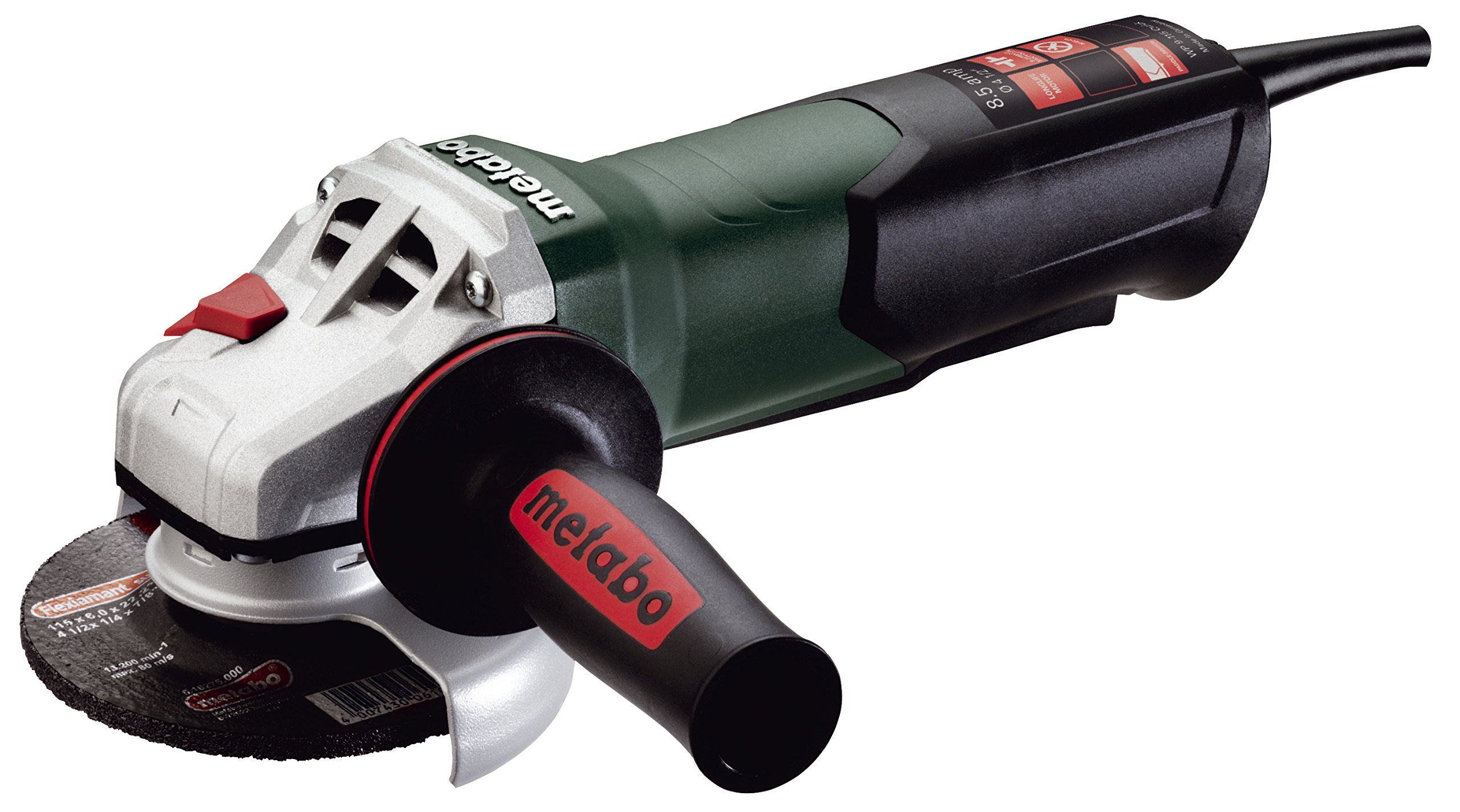 Metabo 4.5" Angle Grinder 10, 500 Rpm 8.5 Amp W/NonLock Paddle