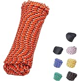 SDLTHR 3/8 Inch 100 ft Diamond Braided Polypropylene Rope, Orange | Strong Heavy-Duty All Purpose Utility Rope - Boat, Marine, Camping, Crafting and Flag Pole, Indoor and Outdoor Use