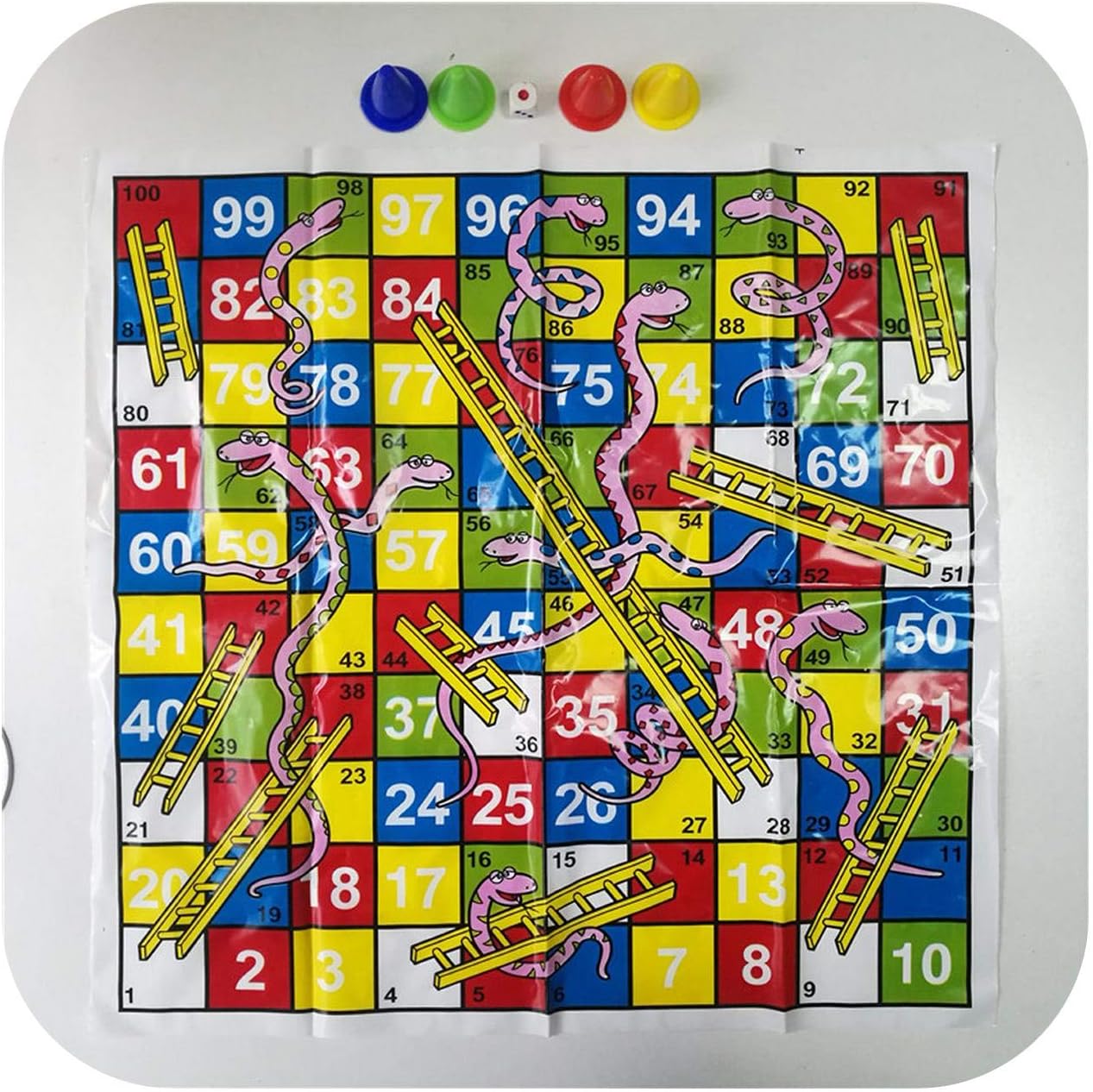 maxsan Children Snake Ladder Plastic Flight Chess Set Portable Board Game Funny Family Party Games Toys for Kids-