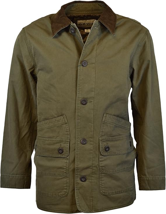 Orvis Men's Corduroy Collar Cotton Barn Jacket (Medium, Sage) at Amazon