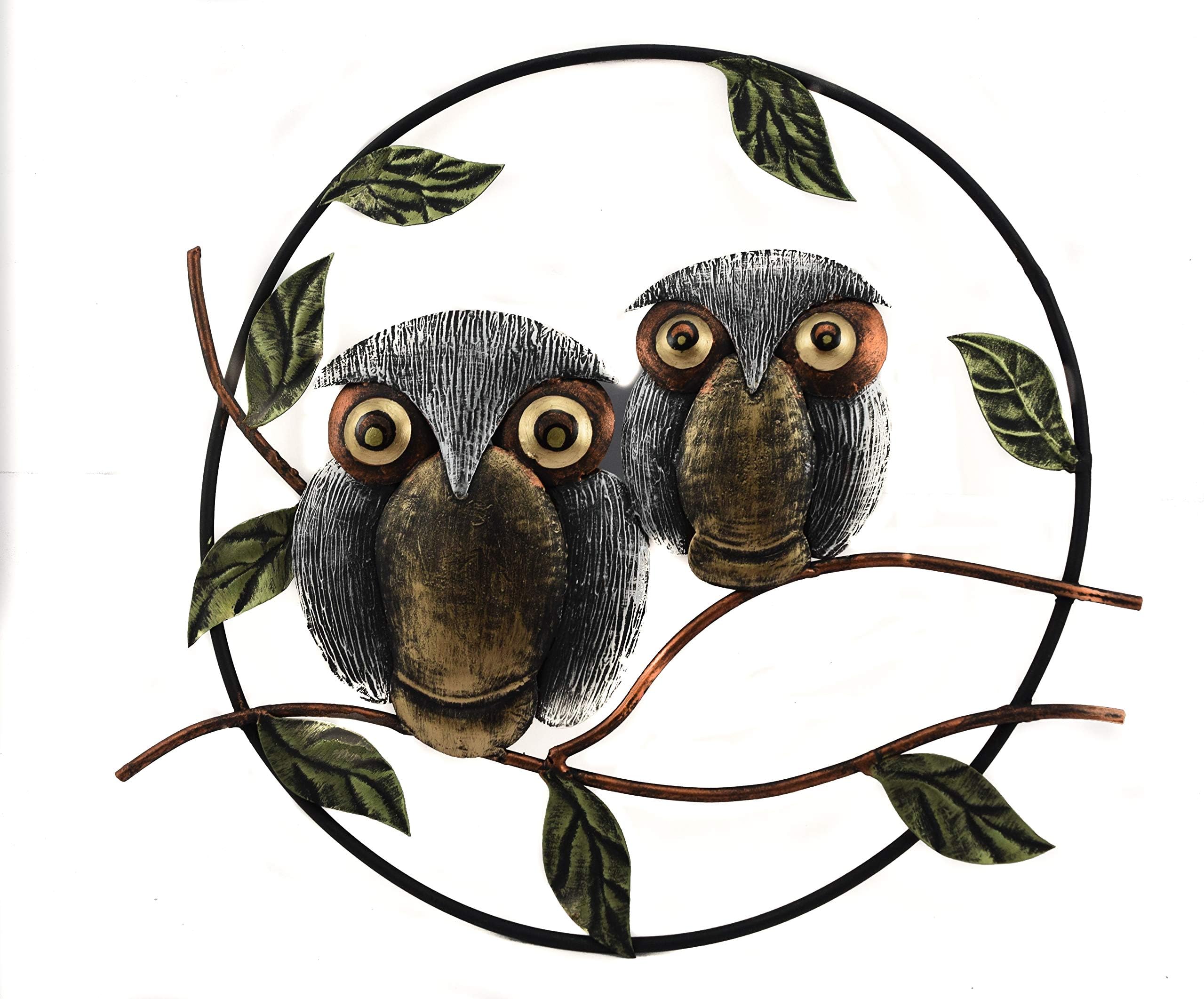 CRAFIAUnique Owl Metal Wall Décor | Hand Painted Metal Wall Art | Unique owl Shape Iron showpiece | Metal Wall Décor Ideas.