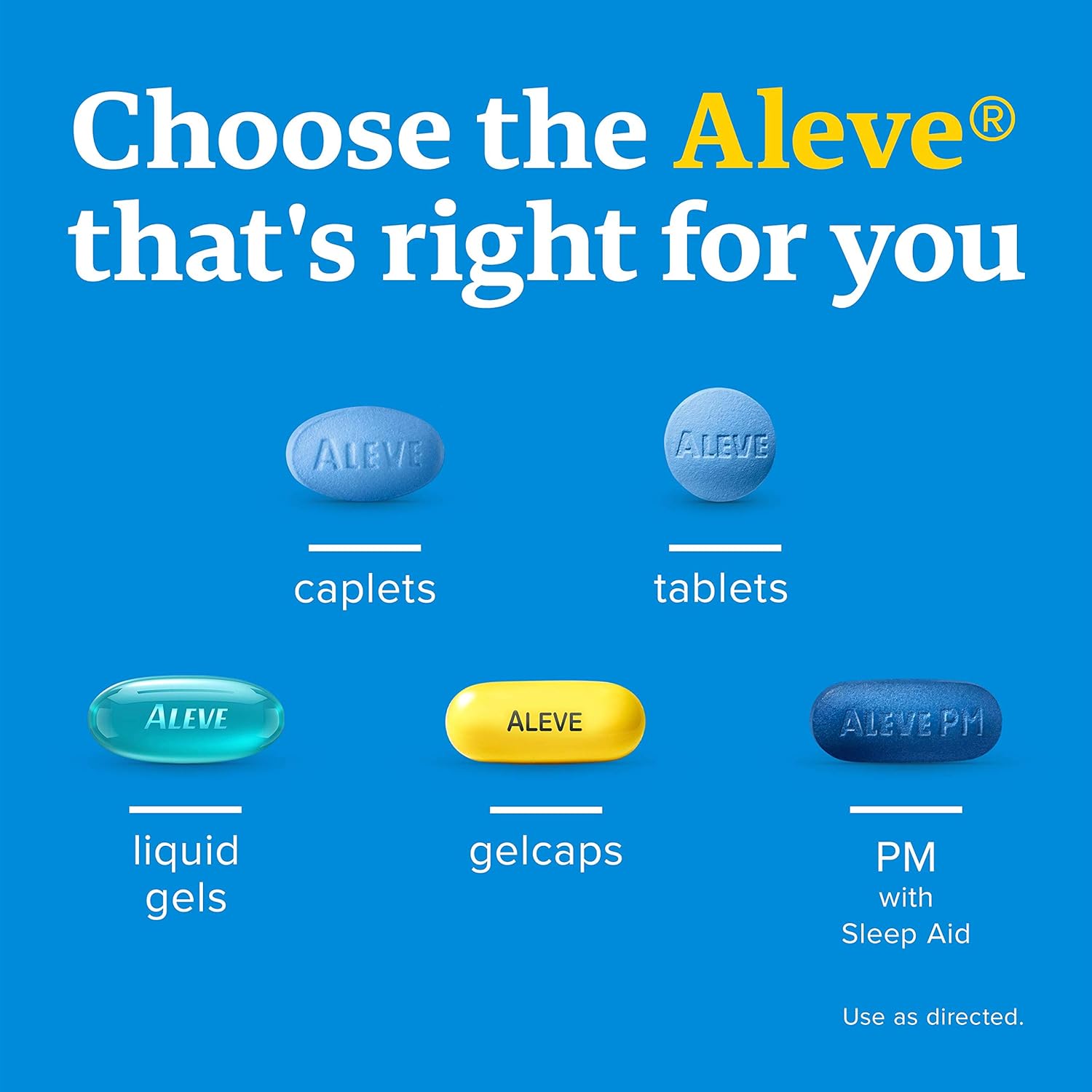 Aleve Tablets, Fast Acting All Day Pain Relief for Headaches, Muscle Aches, and Fever Reduction, Naproxen Sodium Capsules, 220 mg, 270 Count: Health & Personal Care