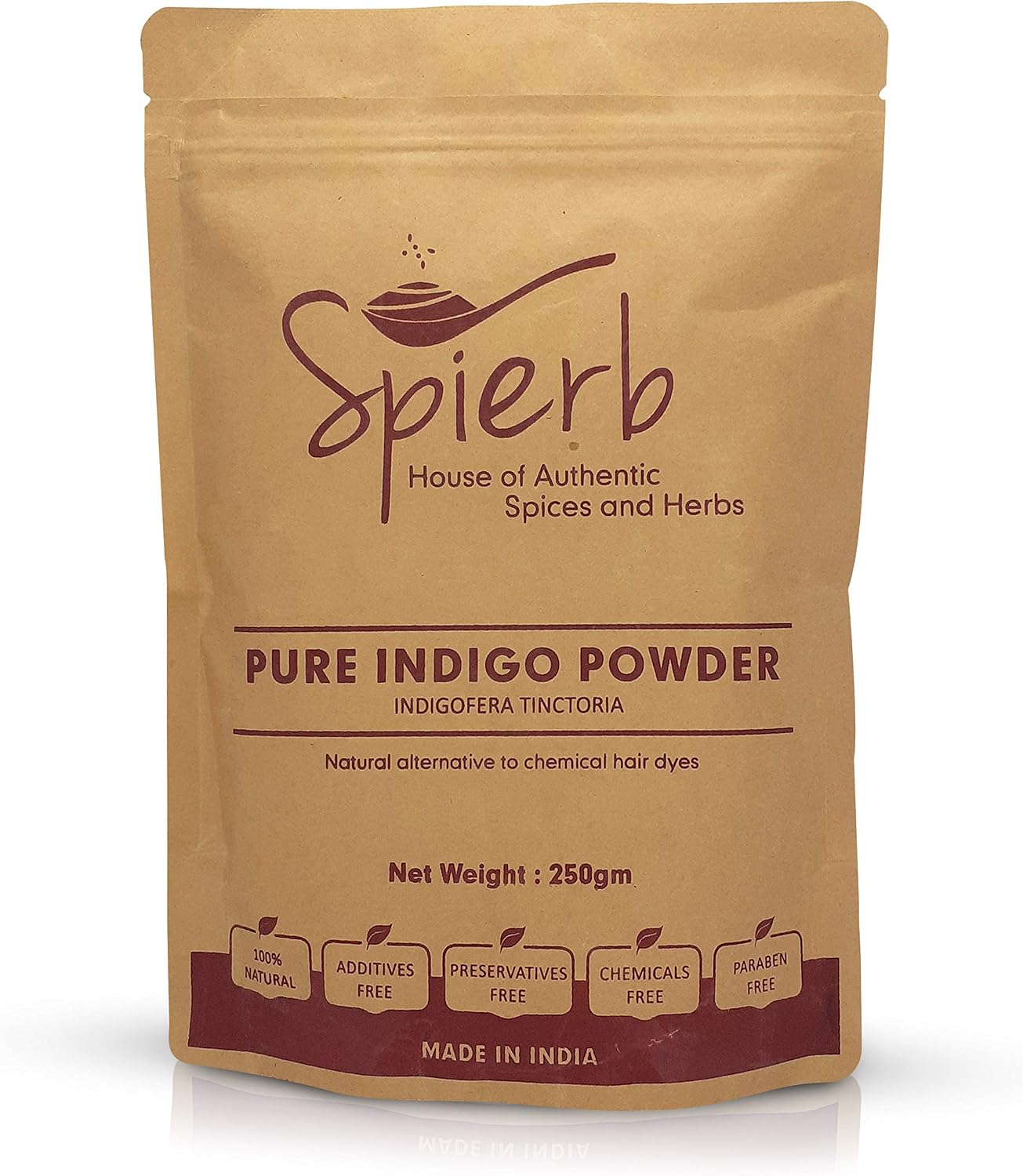 Spierb Indigo Leaf Powder (250 g / 8.8 oz / 0.55 lbs), Natural Pure Indigo Powder for Hair Colour, Permanent Black Hair Dye