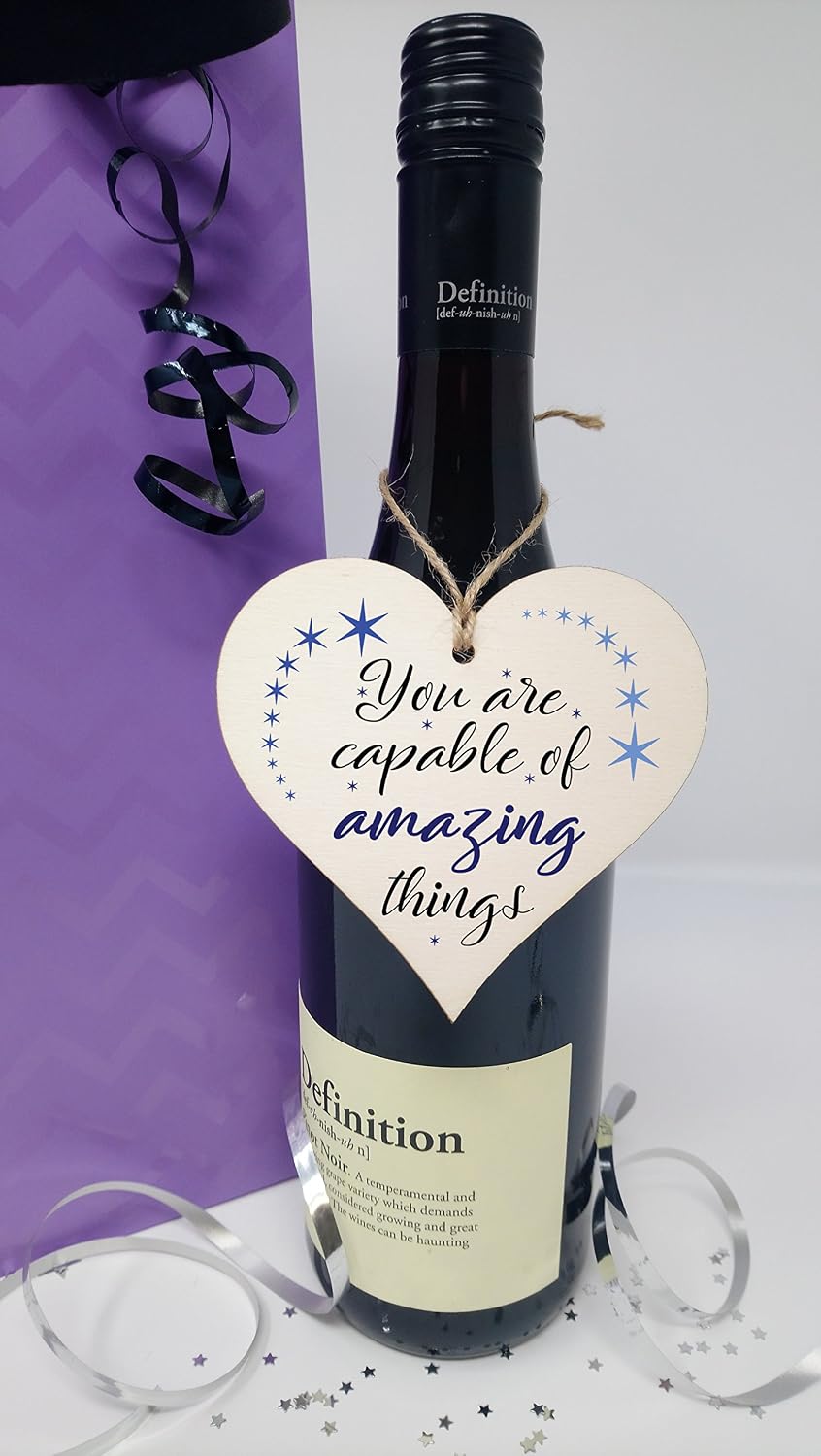 Motivational Hanging Wooden Heart - Handmade Decorative Sign with Positive Quote - Gift for Women Girls, Teen Room or Office Decor - Image 4