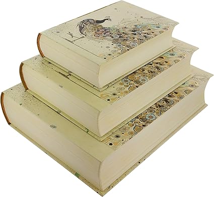 Bug Art - Caja para 3 libros, diseño de pavo real: Amazon.es: Oficina y papelería