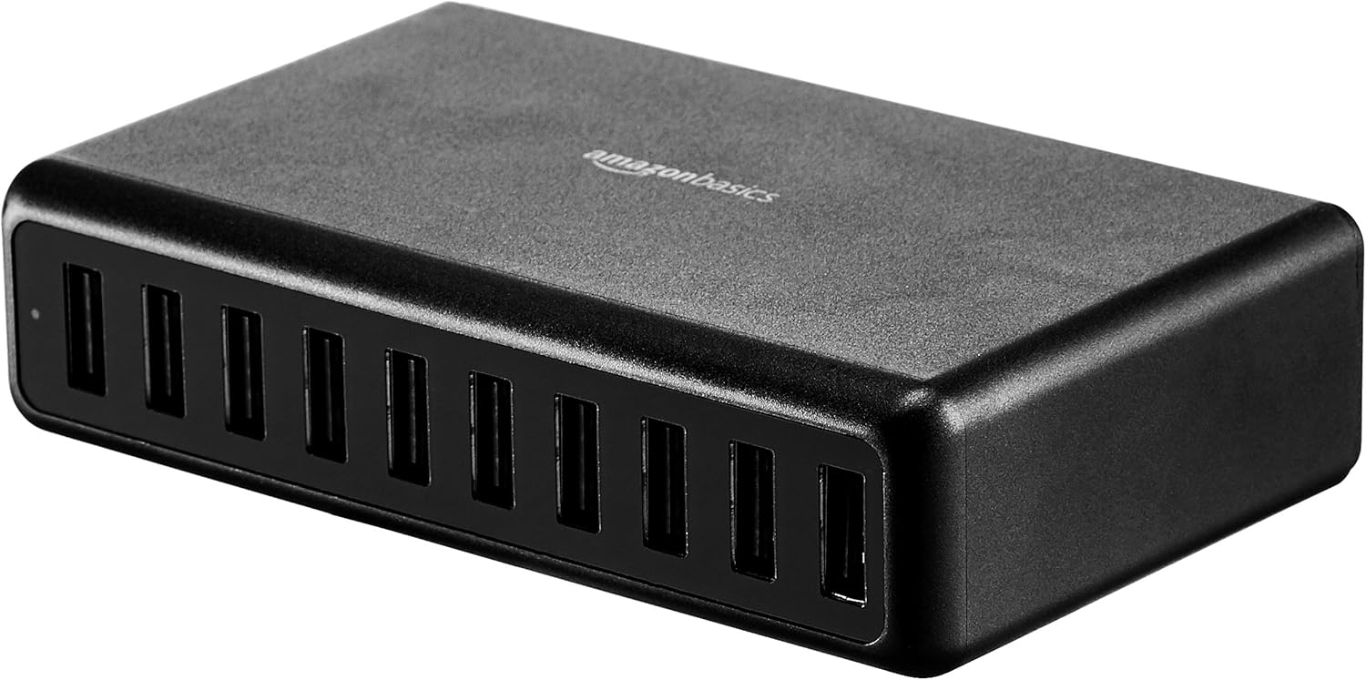 AmazonBasics 60W 10Port Multi USB Wall Charger, Black Amazon.ca Cell