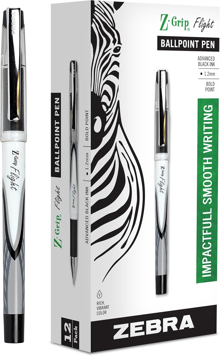 Zebra Pen ZGrip Flight Stick Super Smooth Advanced Ink 1.2mm Black