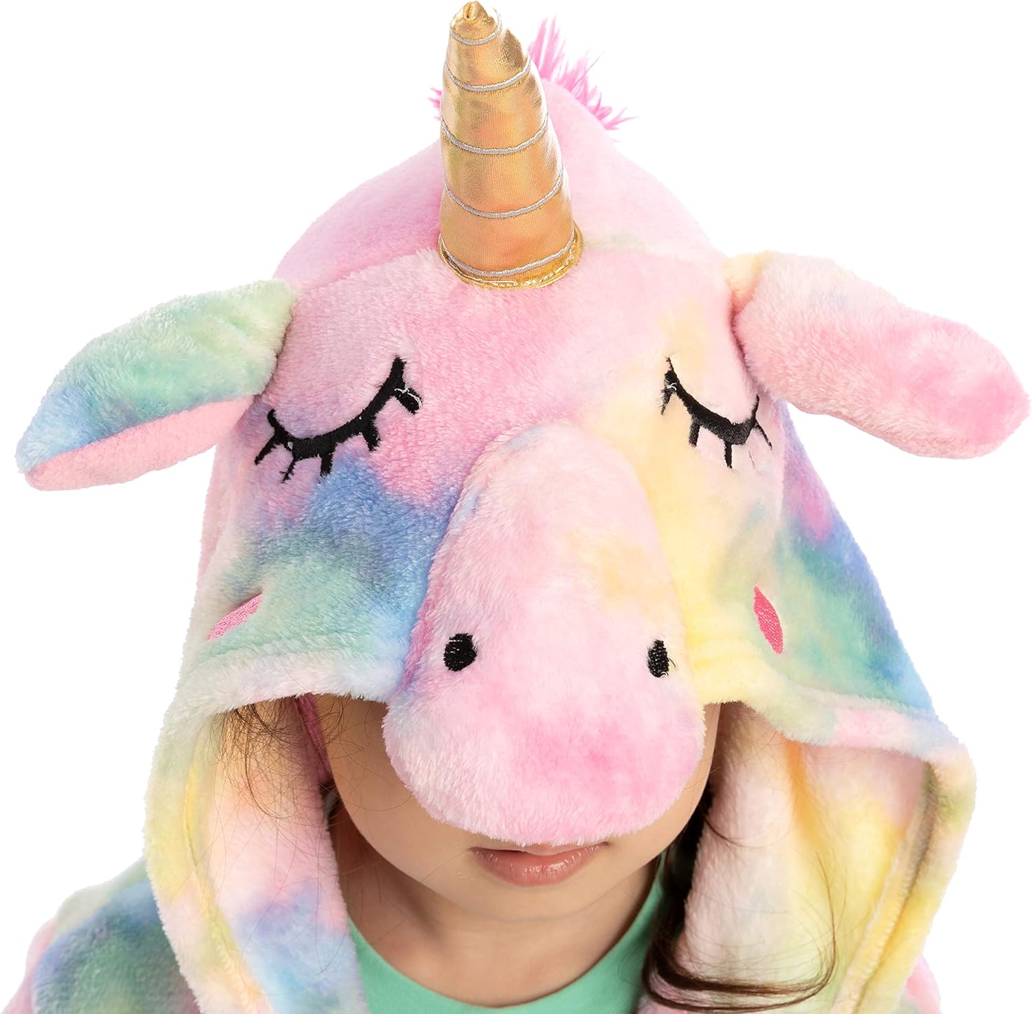 Unicorn Hooded Bathrobe Sleepwear with Blindfold, Bag, Slippers and Headband: Clothing