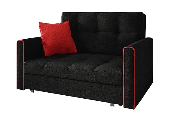 Mirjan24 Sofa Viva Bis II mit Schlaffunktion, 2 Sitzer Polstersofa mit Bettkasten inkl. Kissen, Schlafsofa Sofagarnitur, Bett