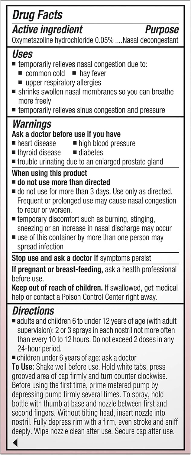 Afrin Original Maximum Strength 12 Hour Nasal Congestion Relief Pump Mist - 15 mL: Health & Personal Care