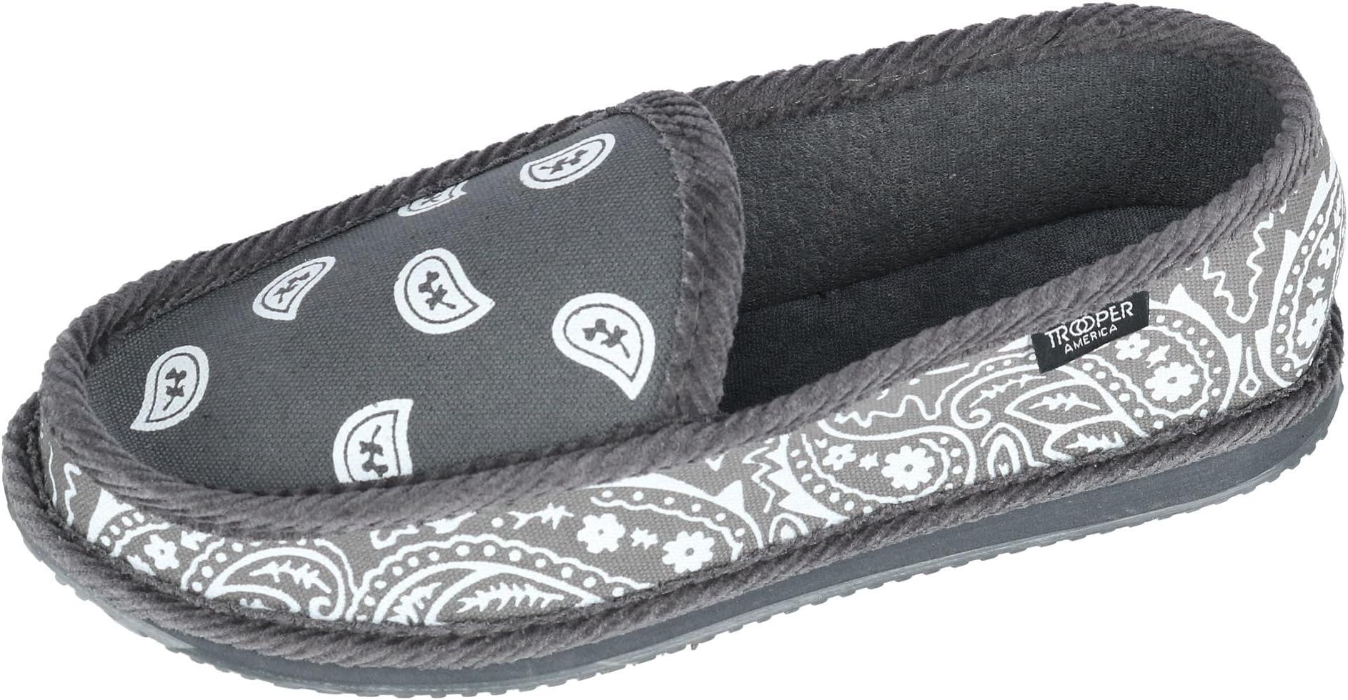 Trooper America Men's Bandana Print Slip On Slipper Shoe