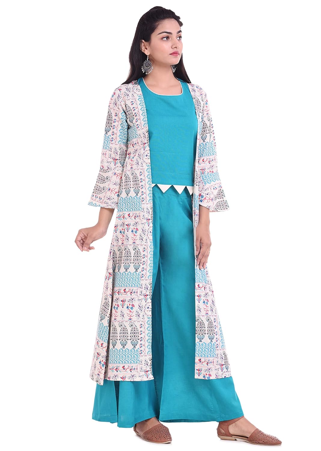 rajmandirfabrics women's cotton jacket,top with palazzo