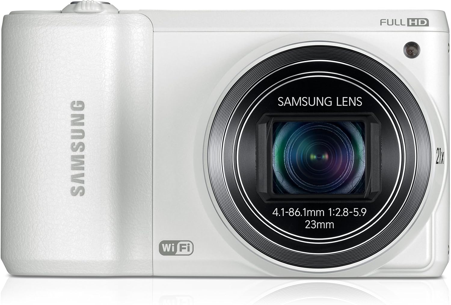 Samsung WB800F Smart-Digitalkamera (16,3 Megapixel, 21-fach opt. Zoom, 7,6 cm (3 Zoll) LCD-Display, bildstabilisiert, Full HD Video, WiFi) weiß