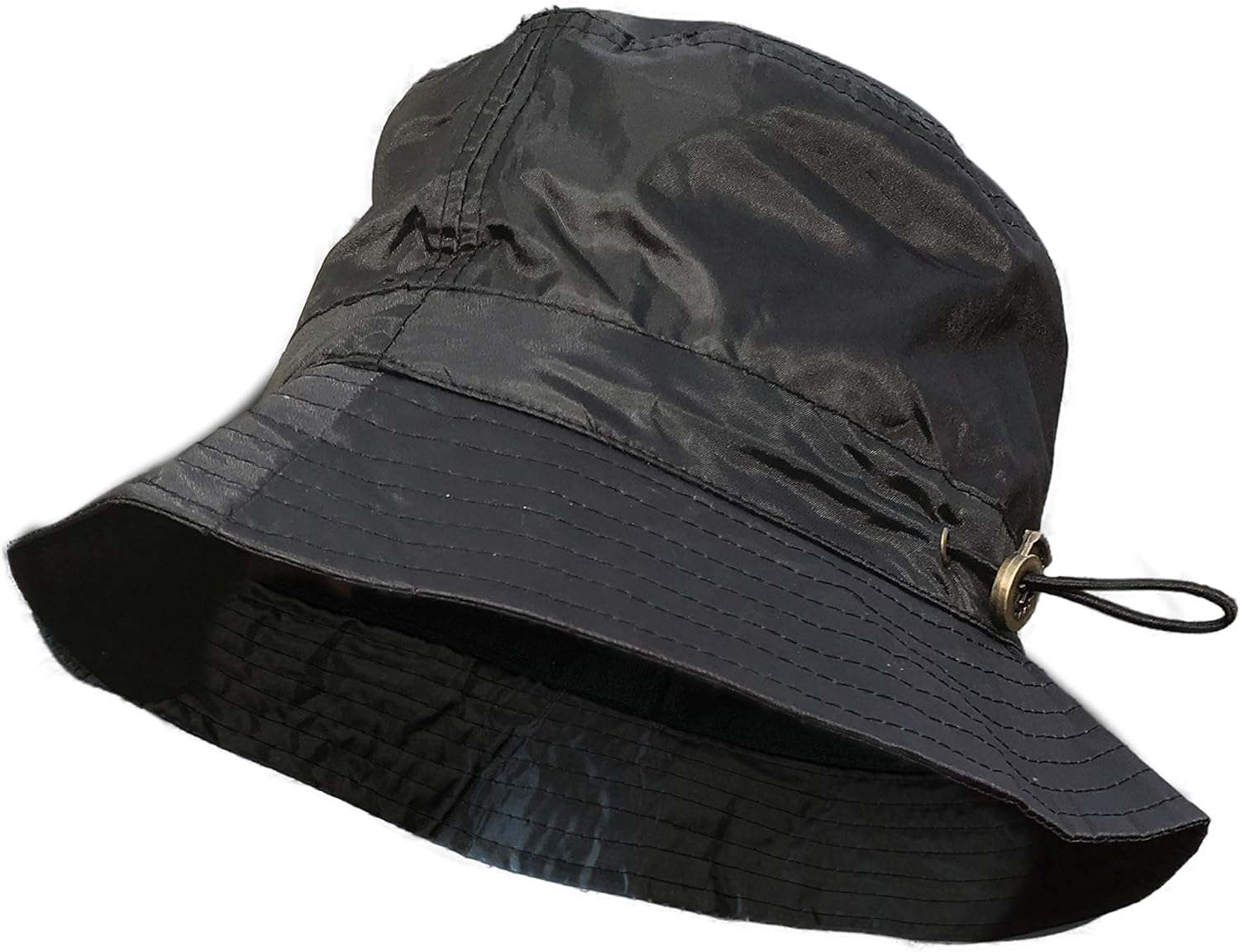 TOUTACOO,Adjustable Bucket Rain Hat in Nylon .Black02: Clothing