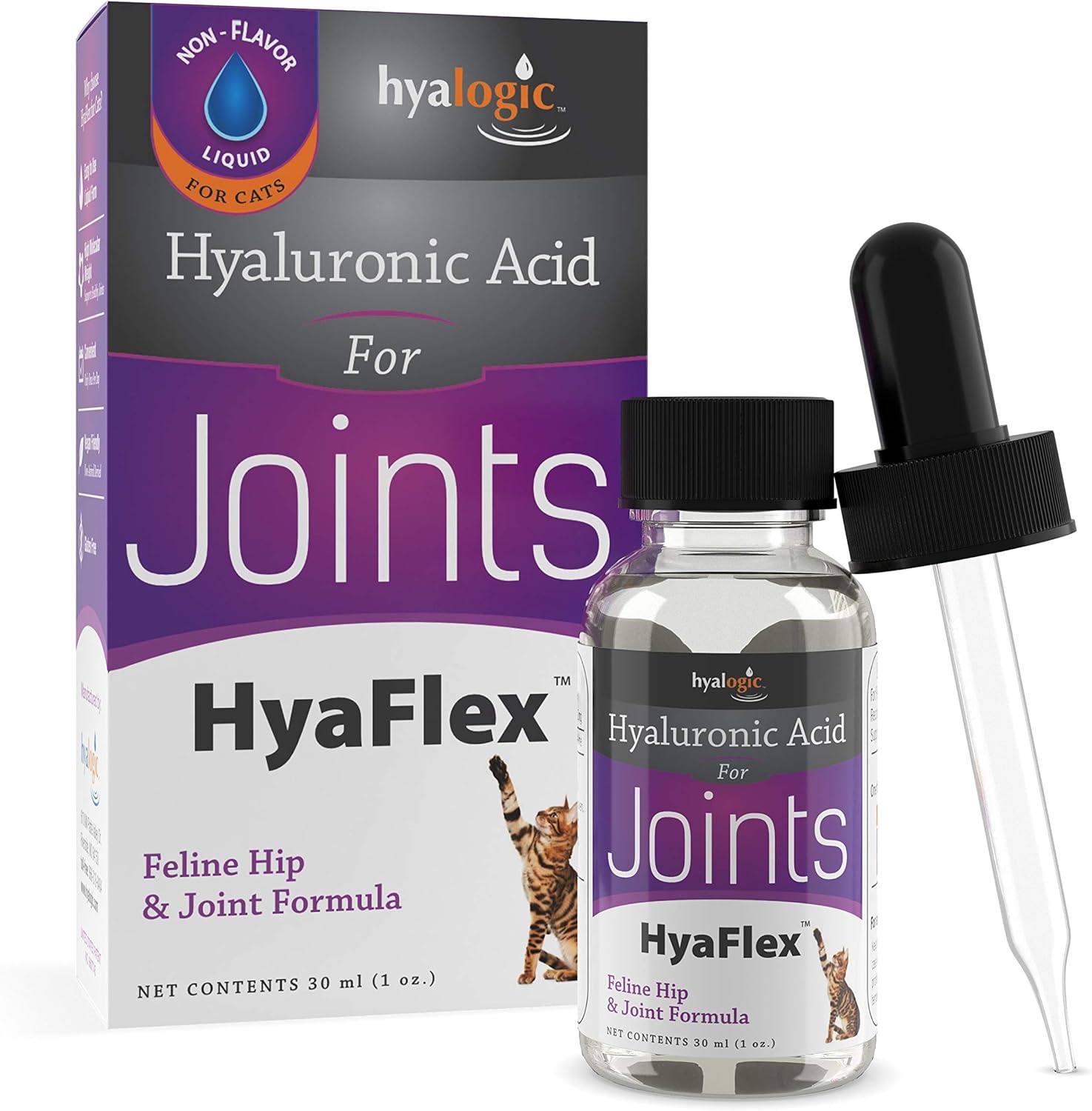Cat Joint Supplement, Hyalogic Liquid Hyaluronic Acid Cat Supplements– 30-60 Day Supply, 1oz HA, Cartilage Supplement, Hip & Joint Supplement - Cat Health Supplies, W/ No Fuss Dropper : Pet Bone And Joint Supplements : Pet Supplies